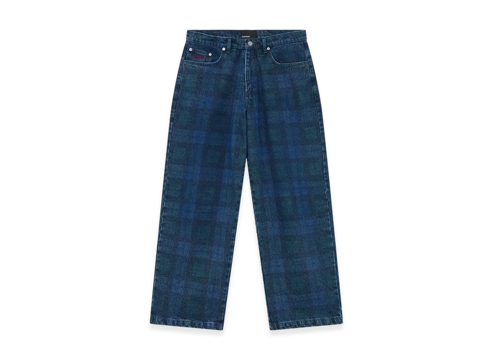 RASSVET Baggy Jean Denim Pant "Blue Plaid"