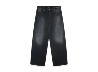 RASSVET Sun Dyed Extra Baggy Denim Pants Woven "Black"