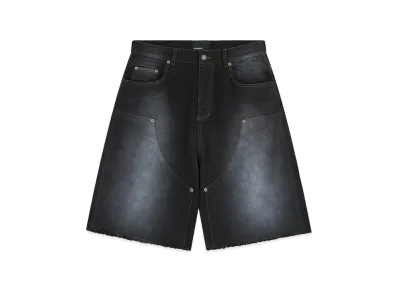 RASSVET Sun Dyed Baggy Denim Shorts Woven "Black"