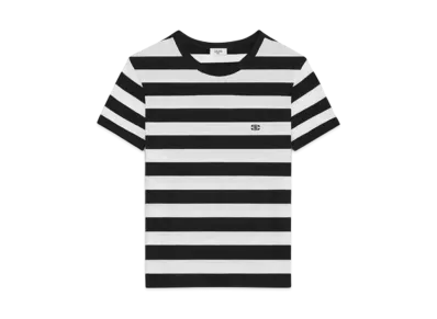 CELINE Men's Triomphe Loose T-Shirt in Cotton Jersey "Black/White"