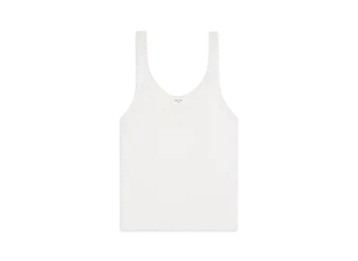 CELINE Women's Triomphe Tank Top in Silk Jersey "Off White"