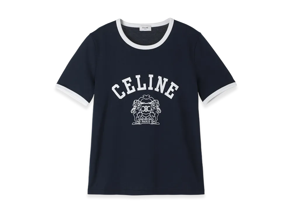 CELINE T-Shirt 70'S Blason "Navy/Offwhite"
