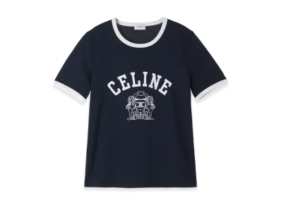 CELINE T-Shirt 70'S Blason "Navy/Offwhite"