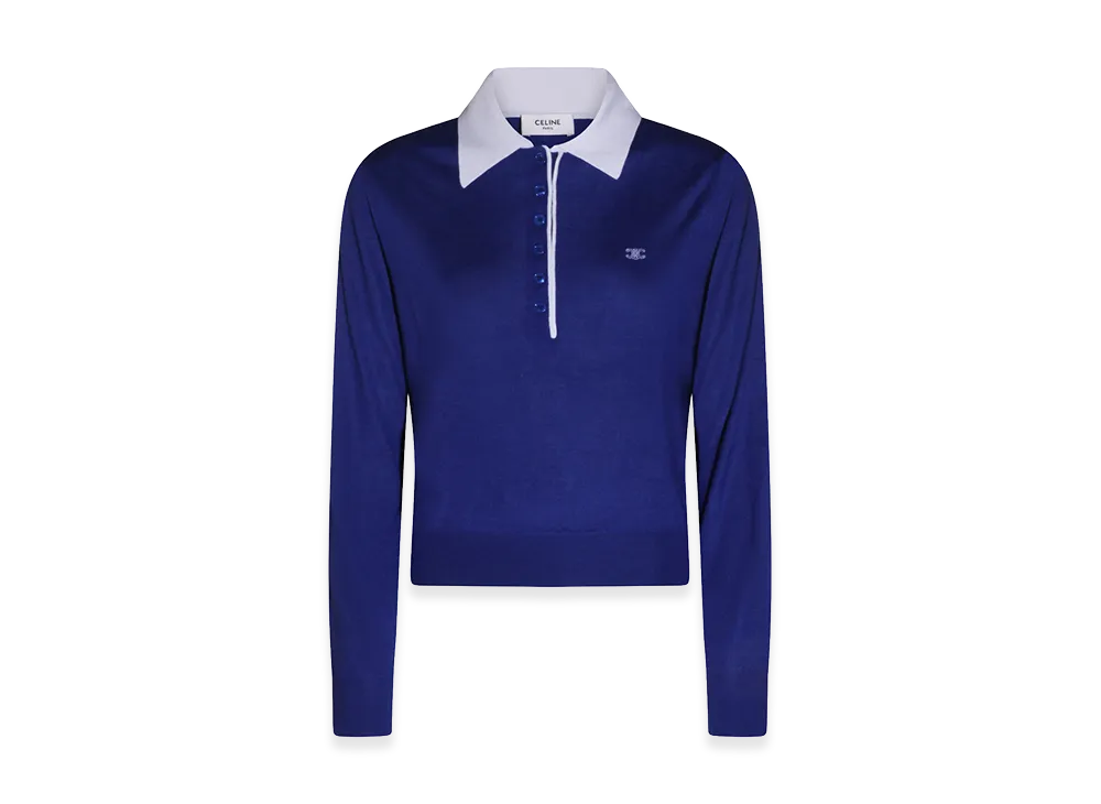 CELINE Women's Sweaters "Royal Blue/White"