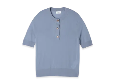 CELINE Crew Neck Short-Sleeve Knit "Babyblue"