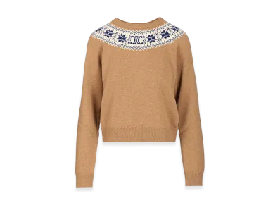 CELINE Women's Fair Isle Cashmere Sweater "Beige"