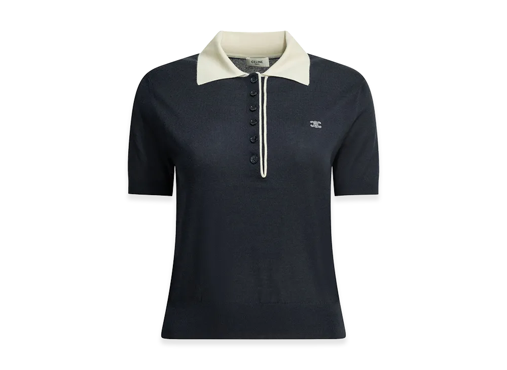 CELINE Women's Polo Sweatrer "Navy"