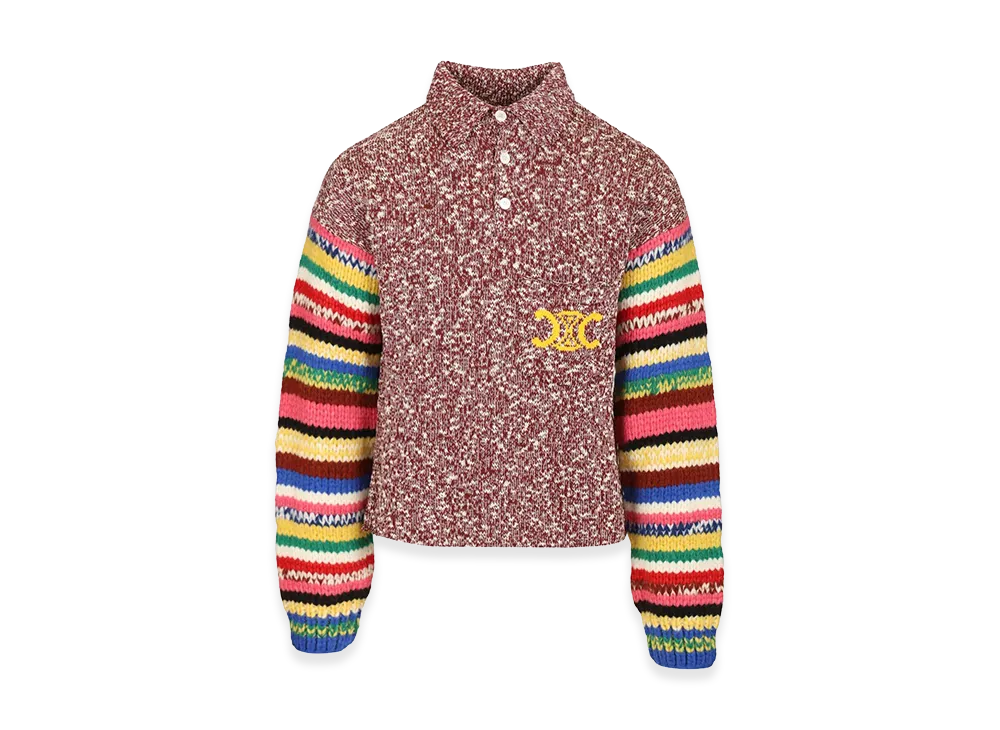 CELINE Polo Sweater Mouline Cotton "Multicolor"