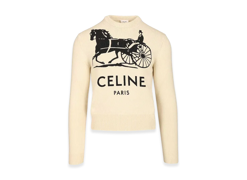 CELINE Look 60 - Crewneck Sweater Cashmere "White"