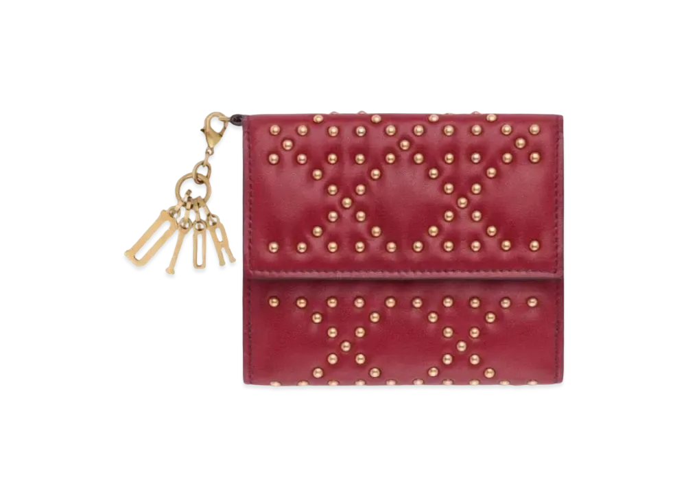 Dior Cannage Calfskin Clam Shellwallet "Red"