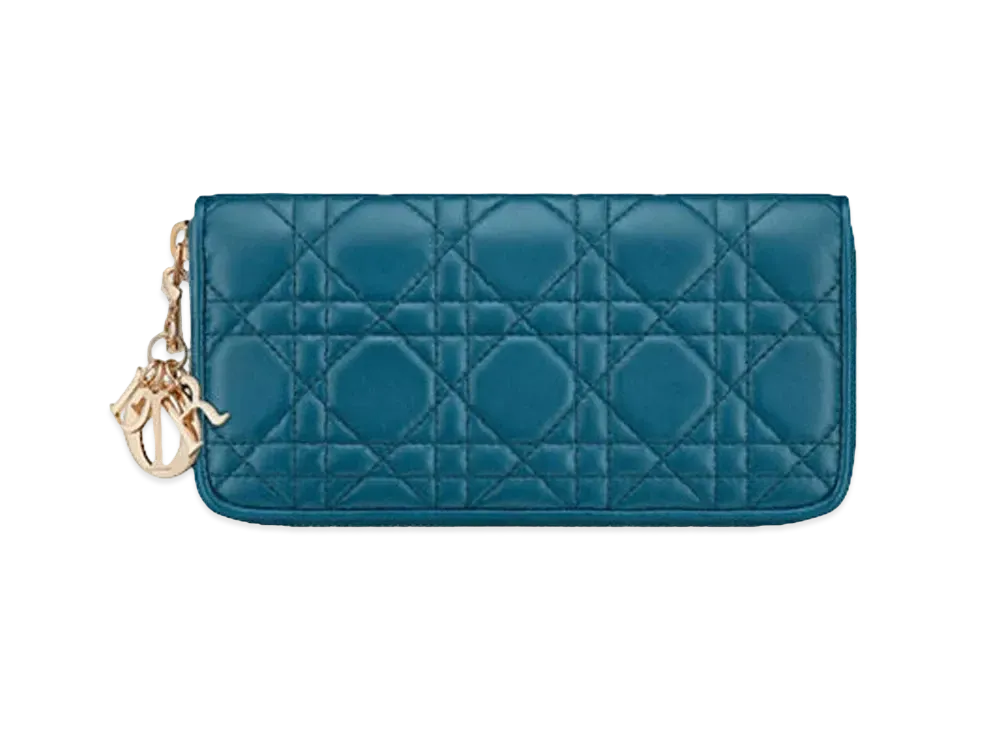 Dior Lady Dior Voyageur Wallet "Blue"