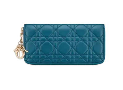 Dior Lady Dior Voyageur Wallet "Blue"