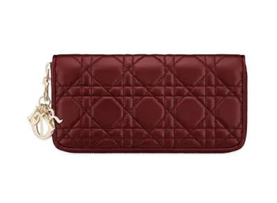 Dior Lady Dior Voyageur Wallet "Red"