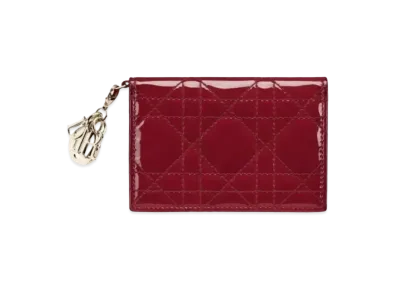 Dior Cow Leather Card Holder "Cherry Red"