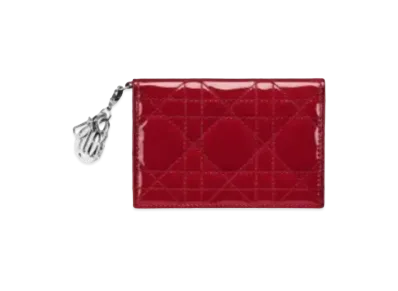 Dior Flap Card Holder "Cherry Red"