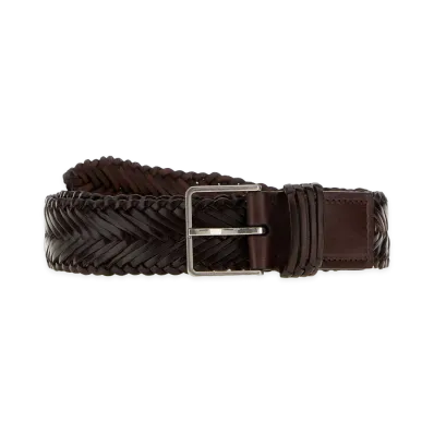 The Row Leather Fisherman Belt "Dark Brown"
