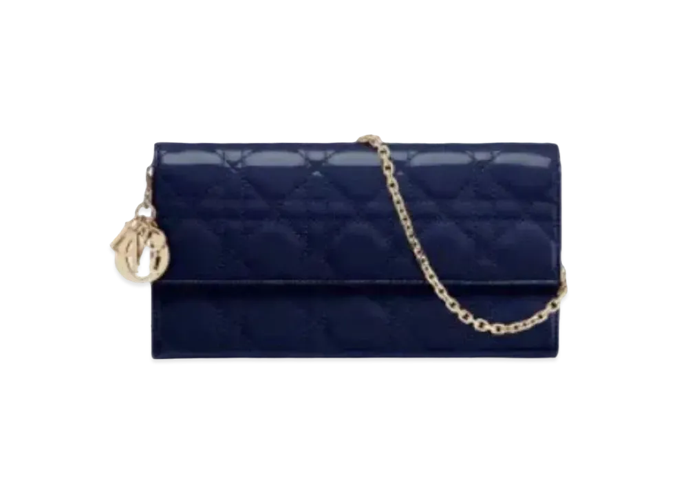 Dior Curfskin Long Wallet "Blue"