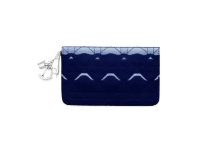 Dior Pearl Cent Patent Leather Midium Voyage Wallet "Night Blue"