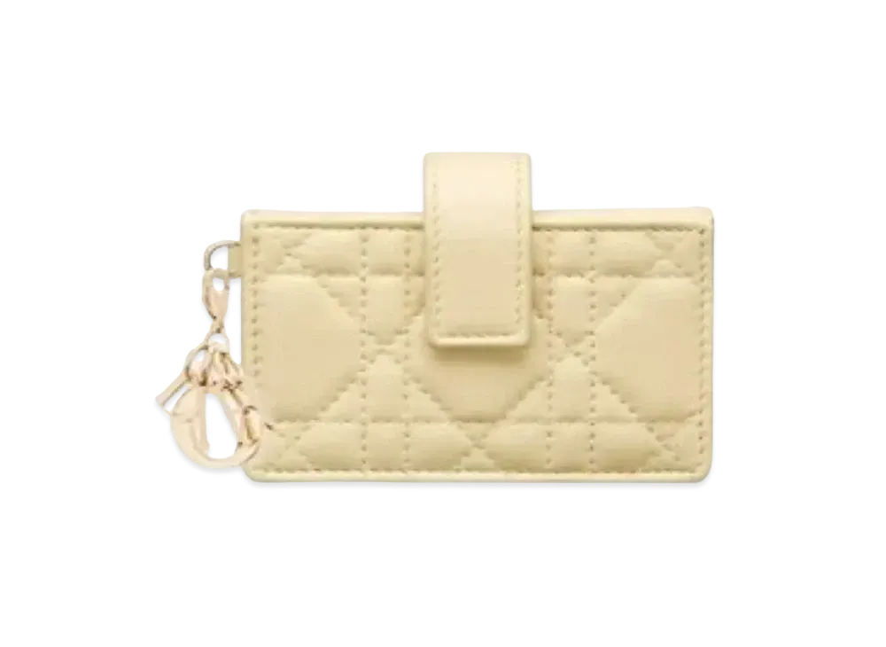 Dior 5 Slot Card Holder "Light Yellow"