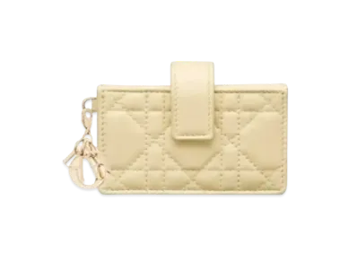 Dior 5 Slot Card Holder "Light Yellow"