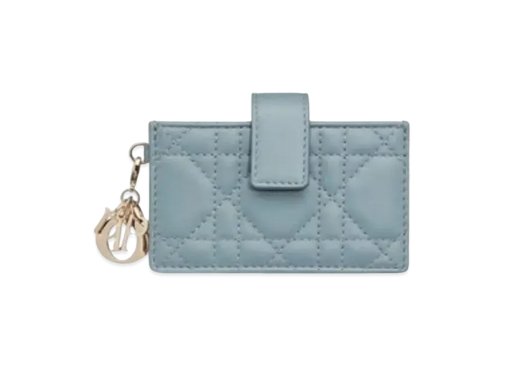 Dior 5 Slot Card Holder "Sky Blue"