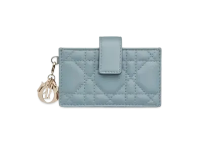 Dior 5 Slot Card Holder "Sky Blue"