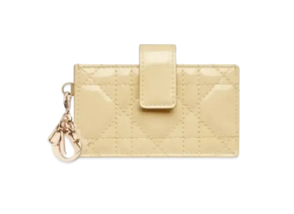 Dior 5 Slot Card Holder "Light Yellow"