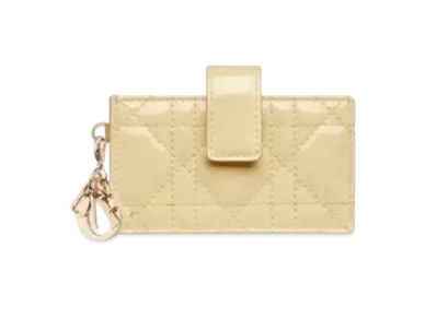 Dior 5 Slot Card Holder "Light Yellow"