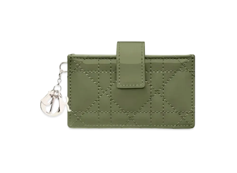 Dior Cow Leather Card Holder "Jade Gray"