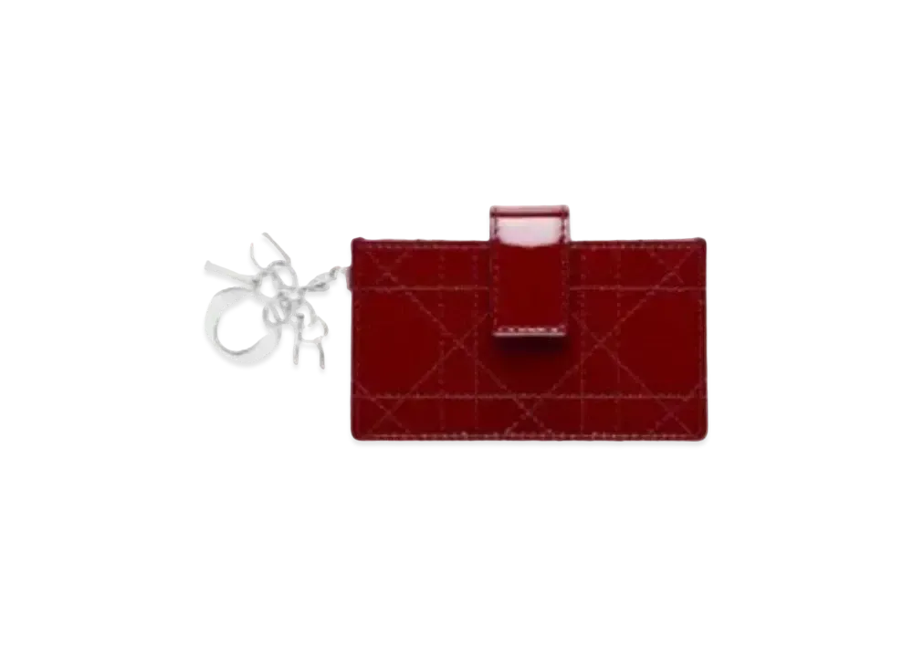 Dior Patent Carflight Card Holder "Cherry Red"