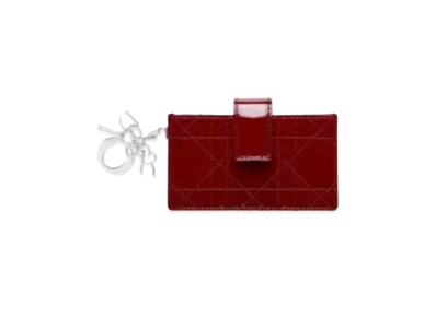 Dior Patent Carflight Card Holder "Cherry Red"