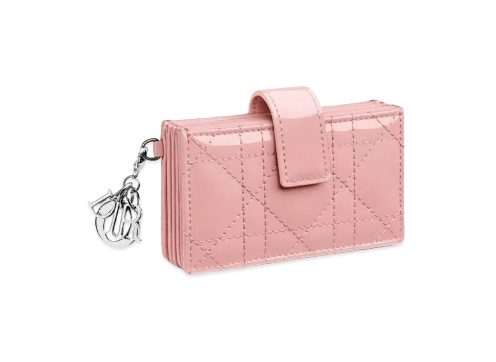 Dior Patent Carflight Card Holder "Light Pink"