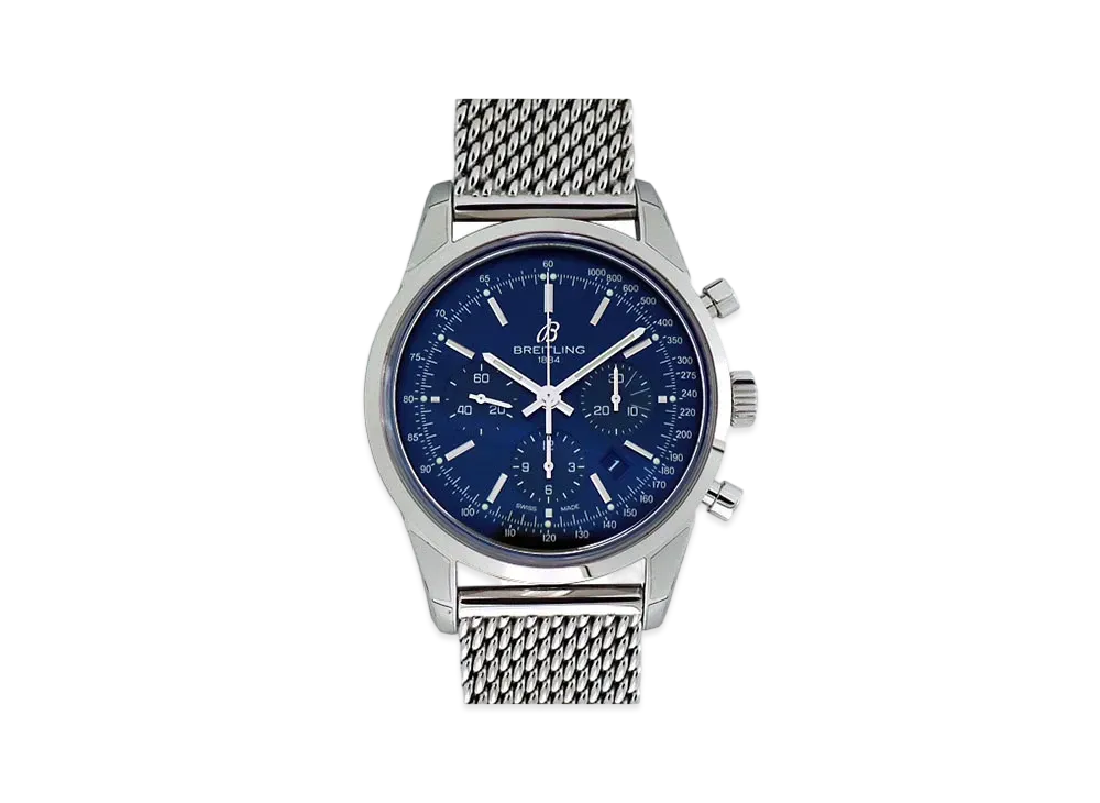 Breitling Transocean Chronograph Limited World Exclusive 2000 "Blue/Stainless Steel"