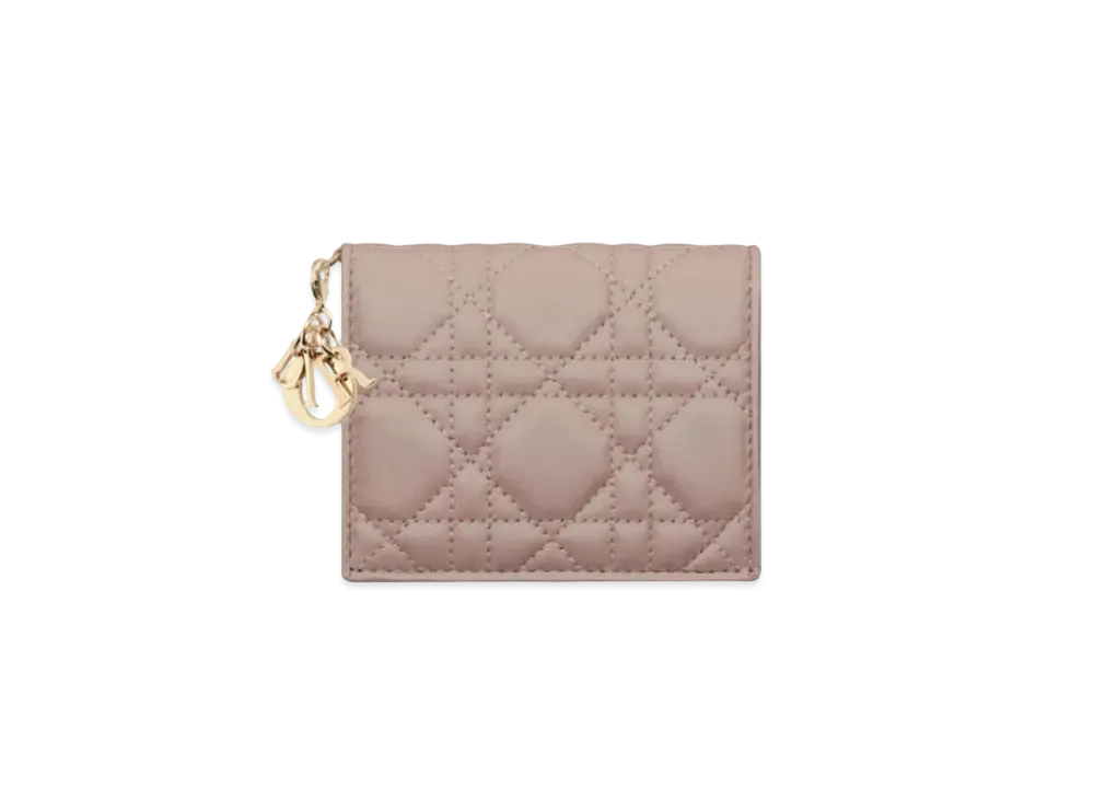 Dior Lady Dior Mini Wallet Cannage Lambskin "Taupe"
