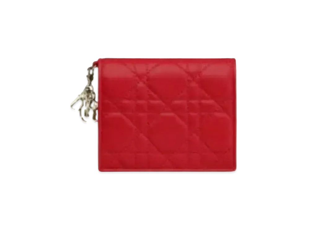 Dior Cannage Lambskin Pocket Wallet "Red"