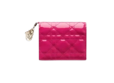 Dior Cannage Pattern Pattern Curfskin Wallet "Pink"
