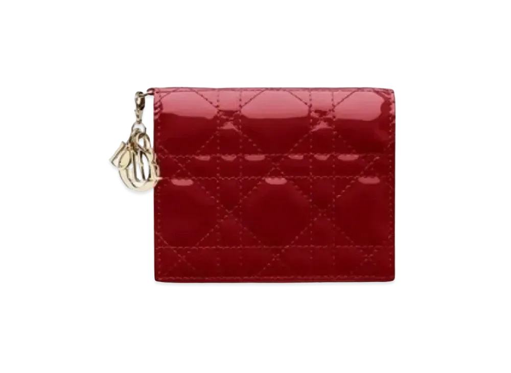 Dior Patent Leather Wallet "Cherry Red"