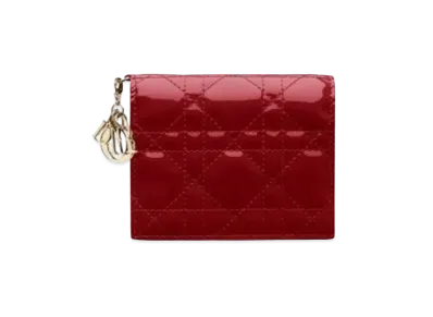 Dior Patent Leather Wallet "Cherry Red"