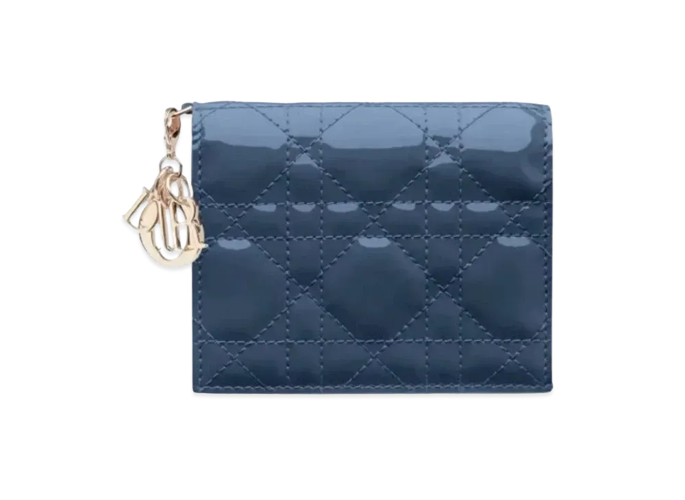 Dior Curfskin Short Wallet "Blue"