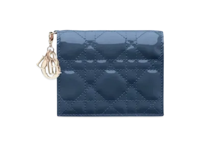 Dior Curfskin Short Wallet "Blue"
