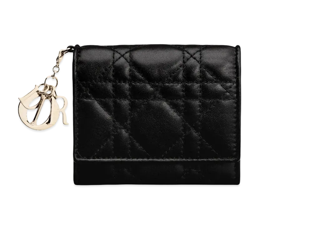 Dior Lady Dior Lotus Wallet "Black"