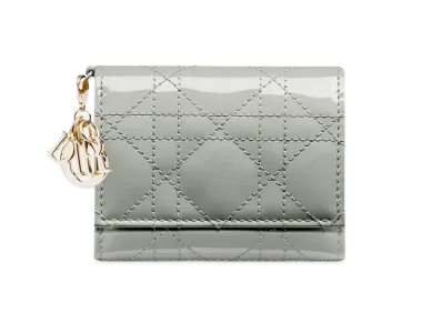 Dior Lady Dior Lotus Wallet "Gray"
