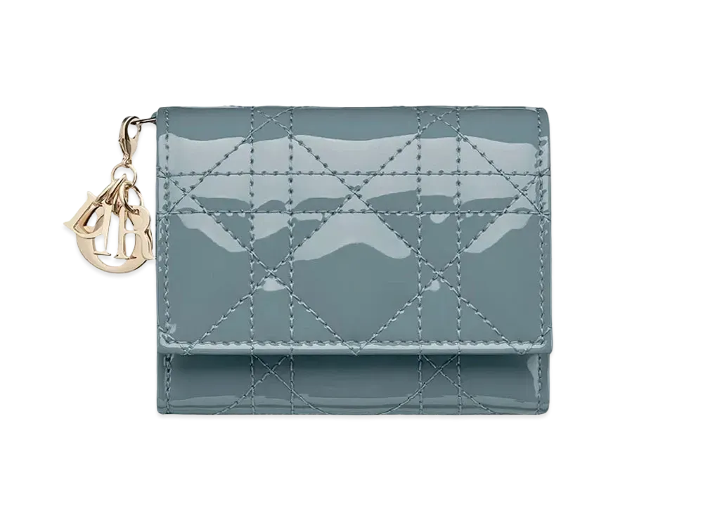 Dior Lady Dior Lotus Wallet "Cloud Blue"