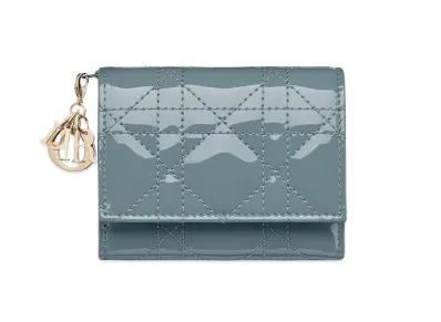 Dior Lady Dior Lotus Wallet "Cloud Blue"