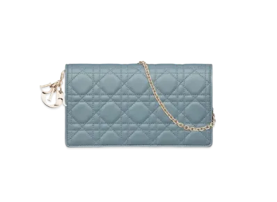 Dior Lady Pouch Cannage Lambskin "Cloud Blue"