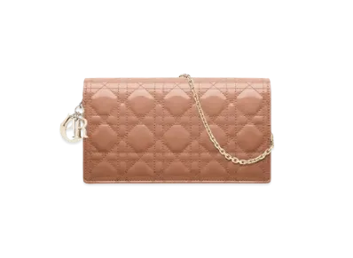 Dior Lady Pouch Patent Cannage Calfskin "Rose des Vents"
