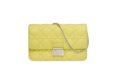 Dior Lambskin Promenade Wallet "Lime Yellow"
