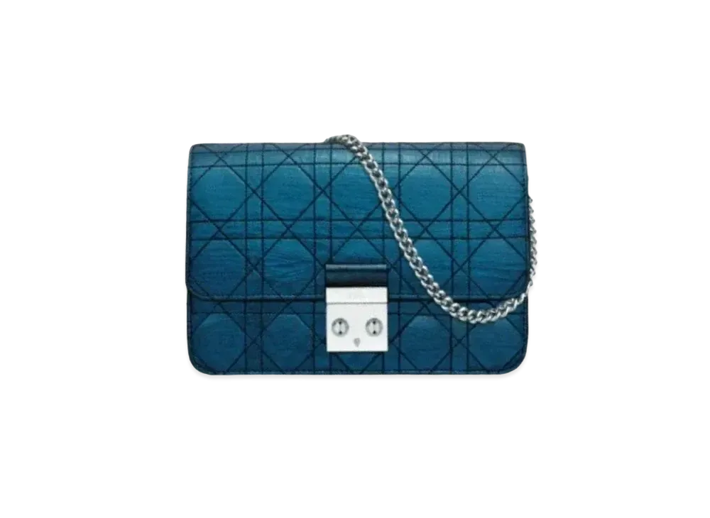 Dior Curfskin Promenade Wallet "Blue"