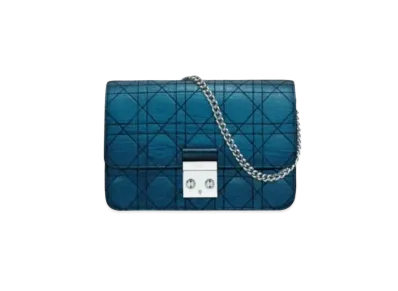 Dior Curfskin Promenade Wallet "Blue"