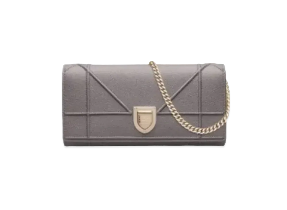 Dior Diorama Carfskin Wallet "Gray"